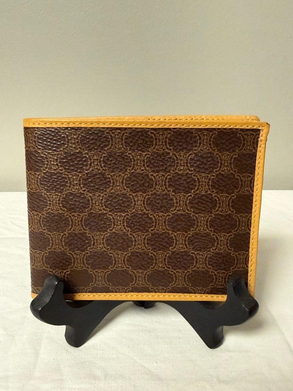 Celine Macadam Canvas Bifold Wallet Brown Vintage Italy
